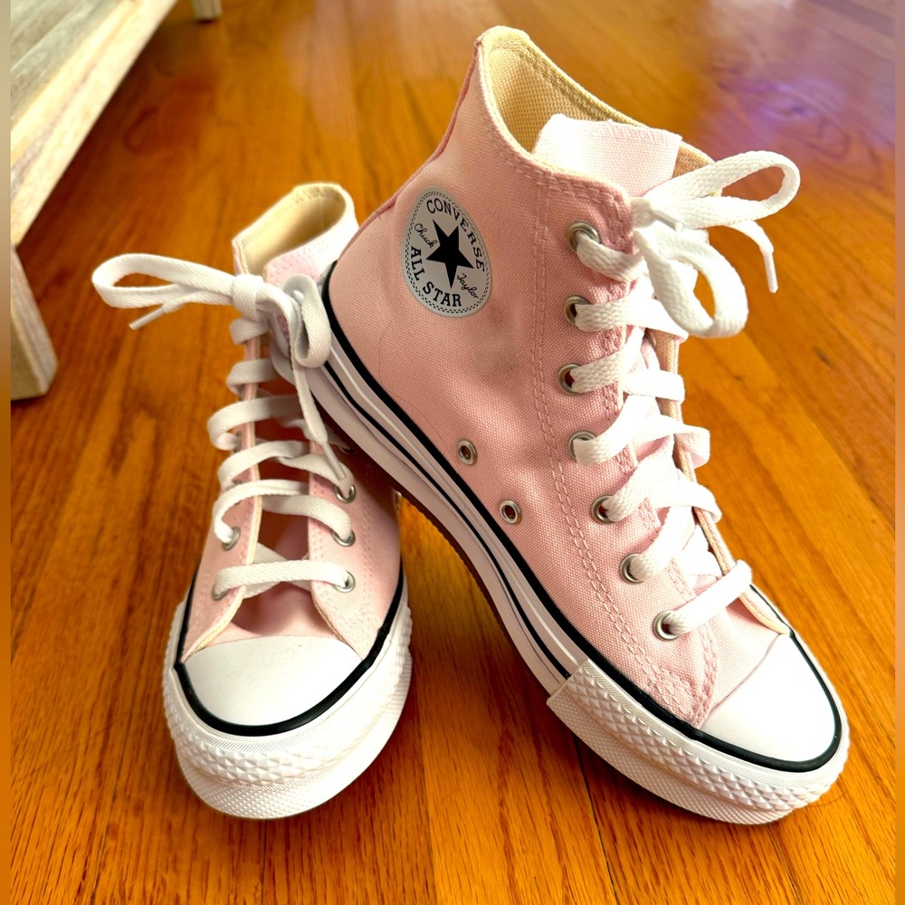 Pink Converse high tops. Brand new